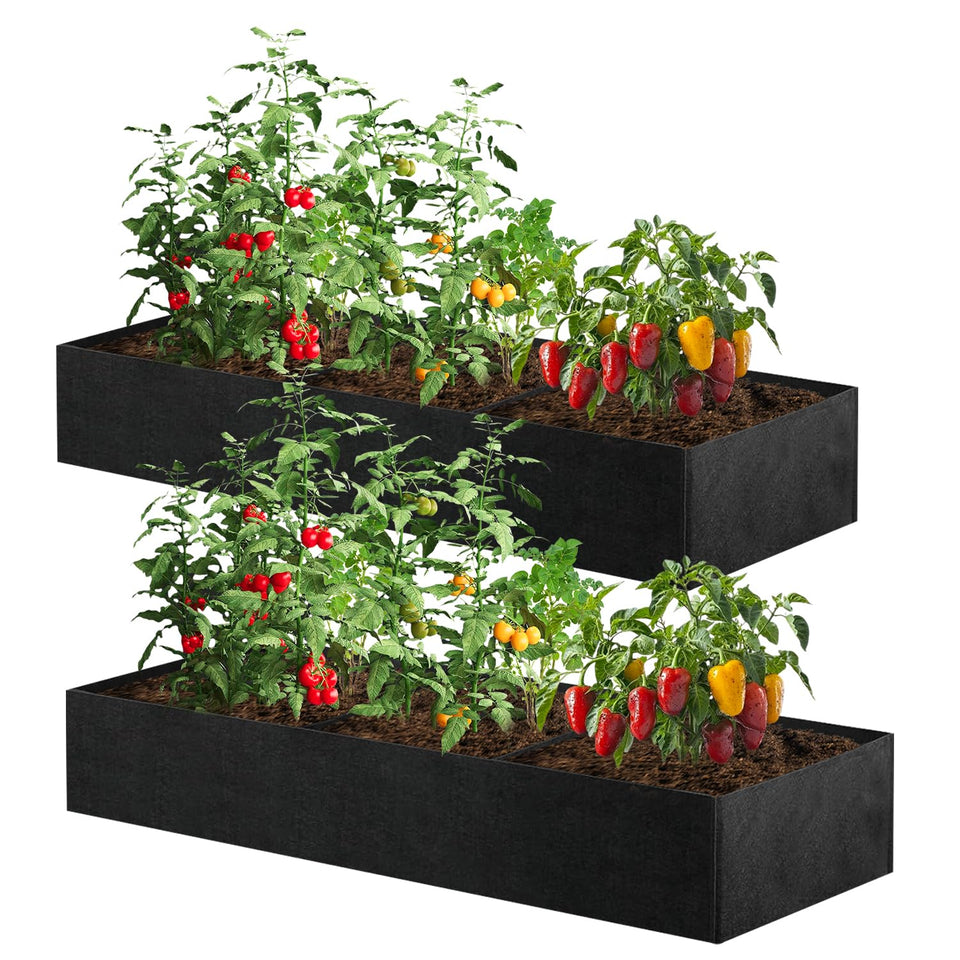 X-Kingsun 2Pack fabric raised garden bed two units ready to set up on any surface.