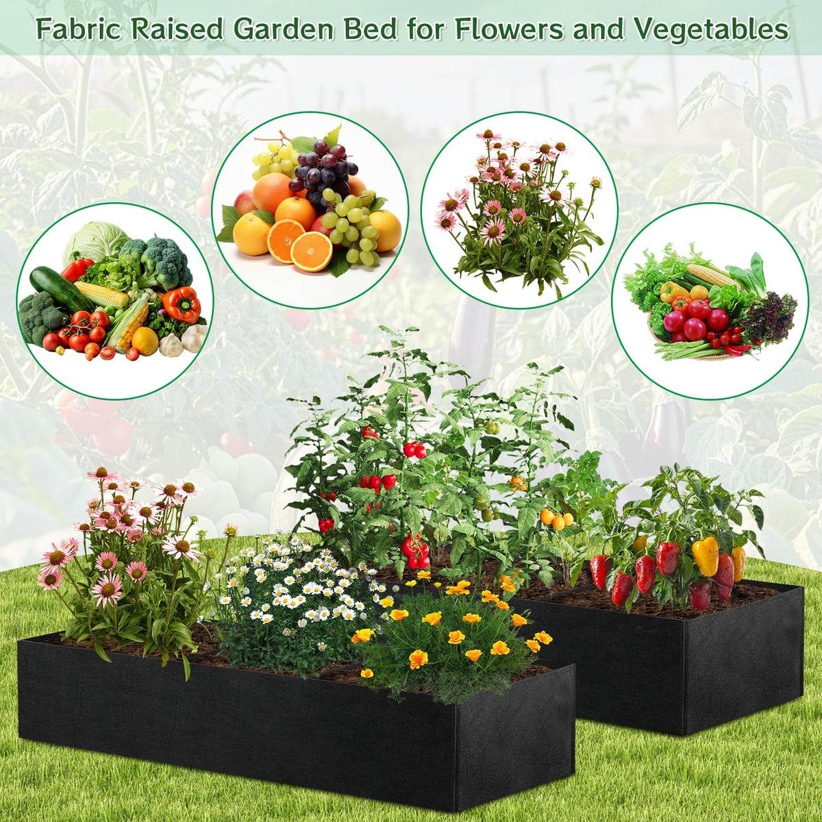 X-Kingsun versatile beds suitable for herbs, vegetables, and flowers.