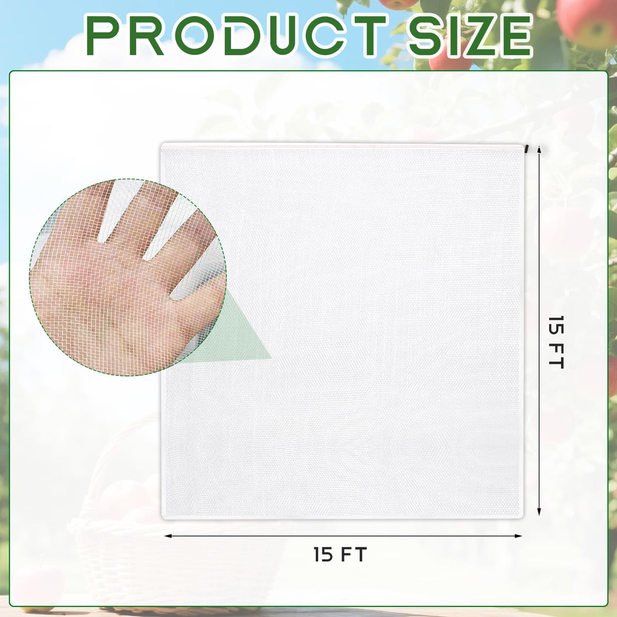 X-Kingsun netting with zipper and drawstring enables easy installation around trees