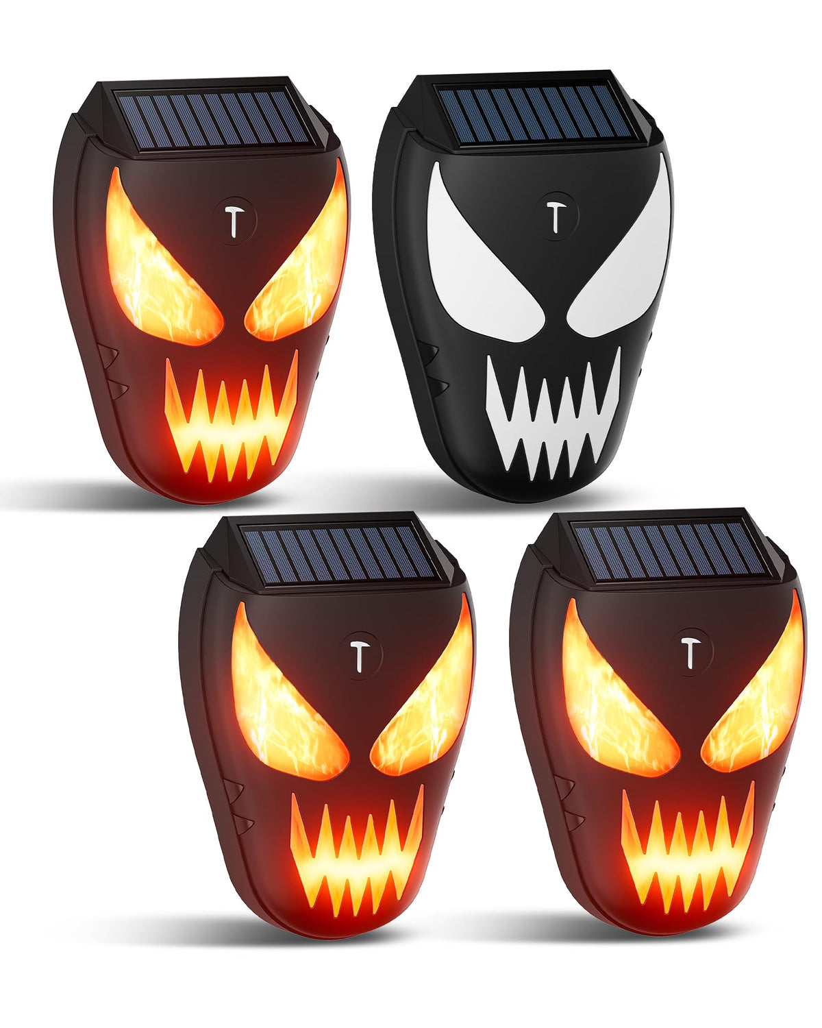 X-octenol Solar Coyote Deterrent lights emit amber flame-like flashes to deter nocturnal predators.