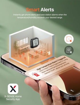 X-Sense accuracy chart highlights precise temperature and humidity readings.