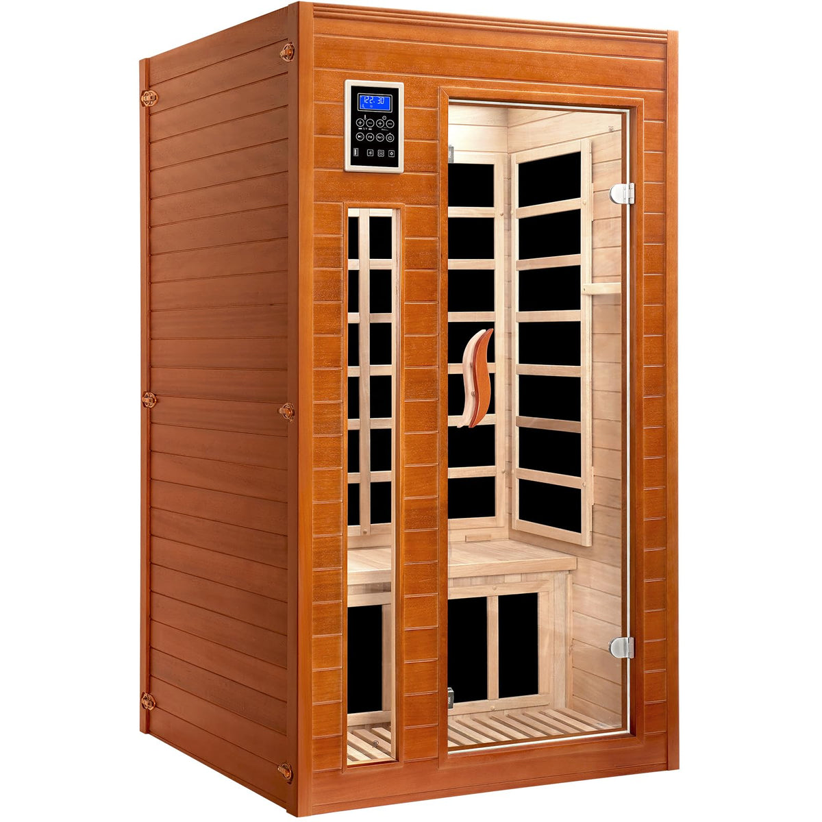 X-Vcak 1-2 person infrared sauna front view for convenient home heat therapy