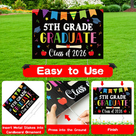 X1zuue double-sided grad yard sign offers visibility from all angles.