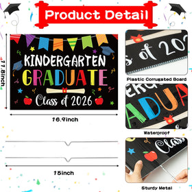 X1zuue Kindergarten Grad Yard Sign Class of 2026 design adds bright curb appeal