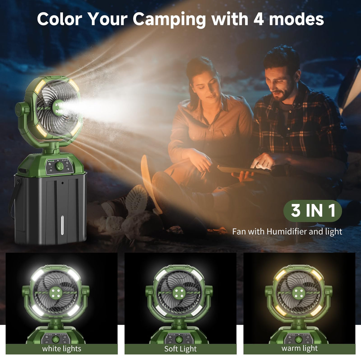 Hangable and standable design suitable for patios or tents