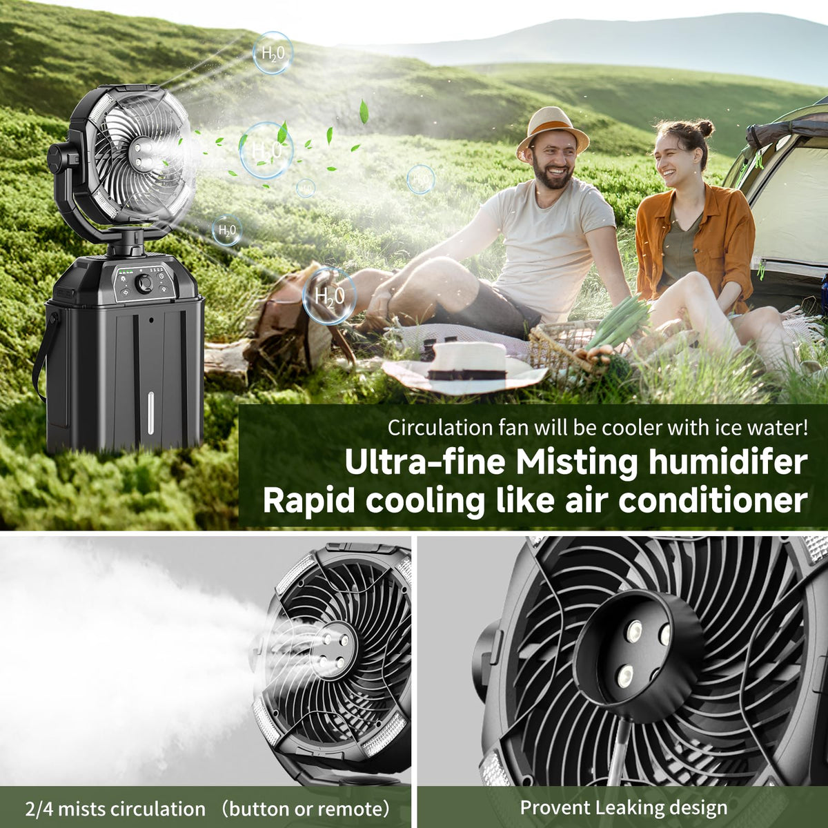 XAP remote control lets you adjust speed and mist from afar.