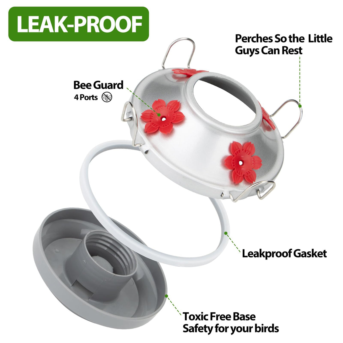 XAROO easy-refill design simplifies refilling and cleaning nectar.