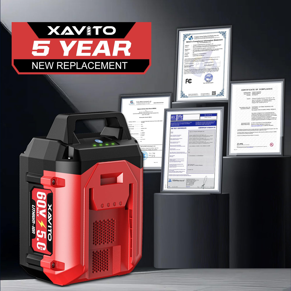 XAVITO 60V charging dock fit shows easy recharge compatibility