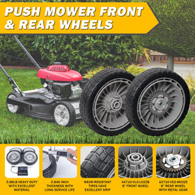 XaXmTee 8-inch front wheel for Honda HRR216, replacement for easier pushing.