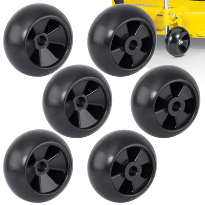 XaXmTee deck wheels 5in ready to install for smoother mowing.