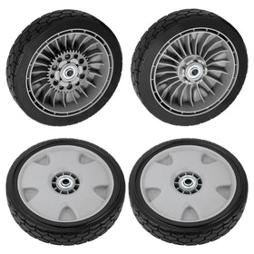 XaXmTee rear wheels replacement for HRX217 mower with improved traction.