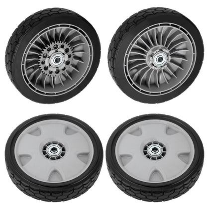 XaXmTee rear wheels replacement for HRX217 mower with improved traction.