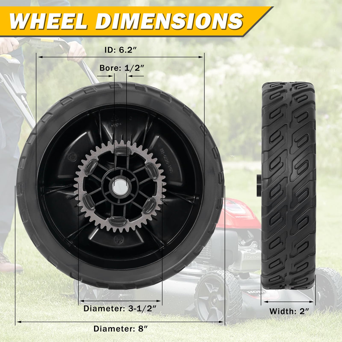 XaXmTee rear wheel with metal gears for reliable drive engagement