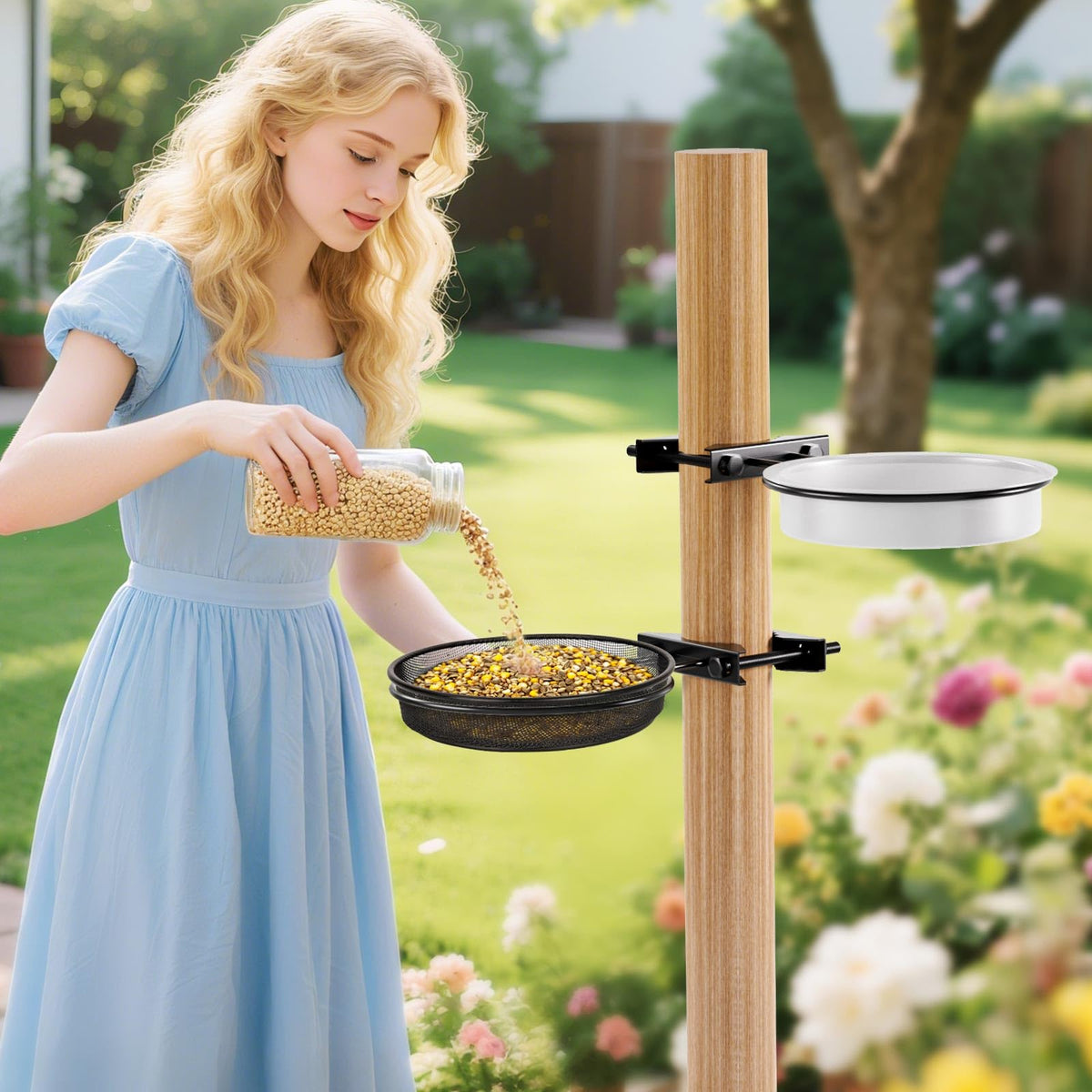 Xbpeuy multi-level feeding station expanding backyard bird feeding options