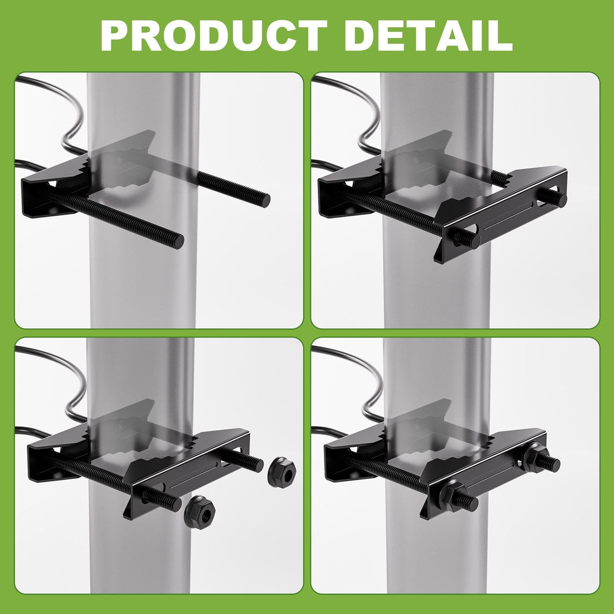 Xbpeuy universal bracket fits round, square, and irregular poles