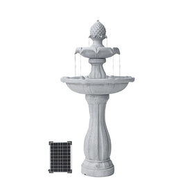 XBrand 44-inch tall white fountain adds an elegant outdoor water feature.