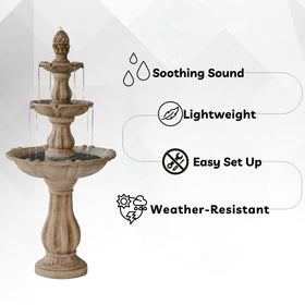 XBrand installed-garden-water-feature-setup demonstrates ready-to-enjoy outdoor oasis.