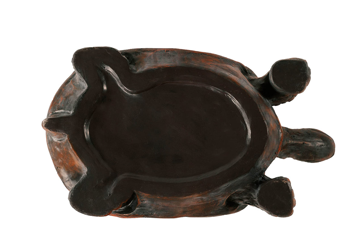 XBrand turtle statue side view emphasizes weather-resistant finish for garden or patio