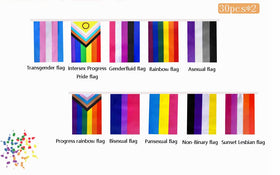 XCFH pride banner with intersex rainbow flag for celebrations and classroom decor