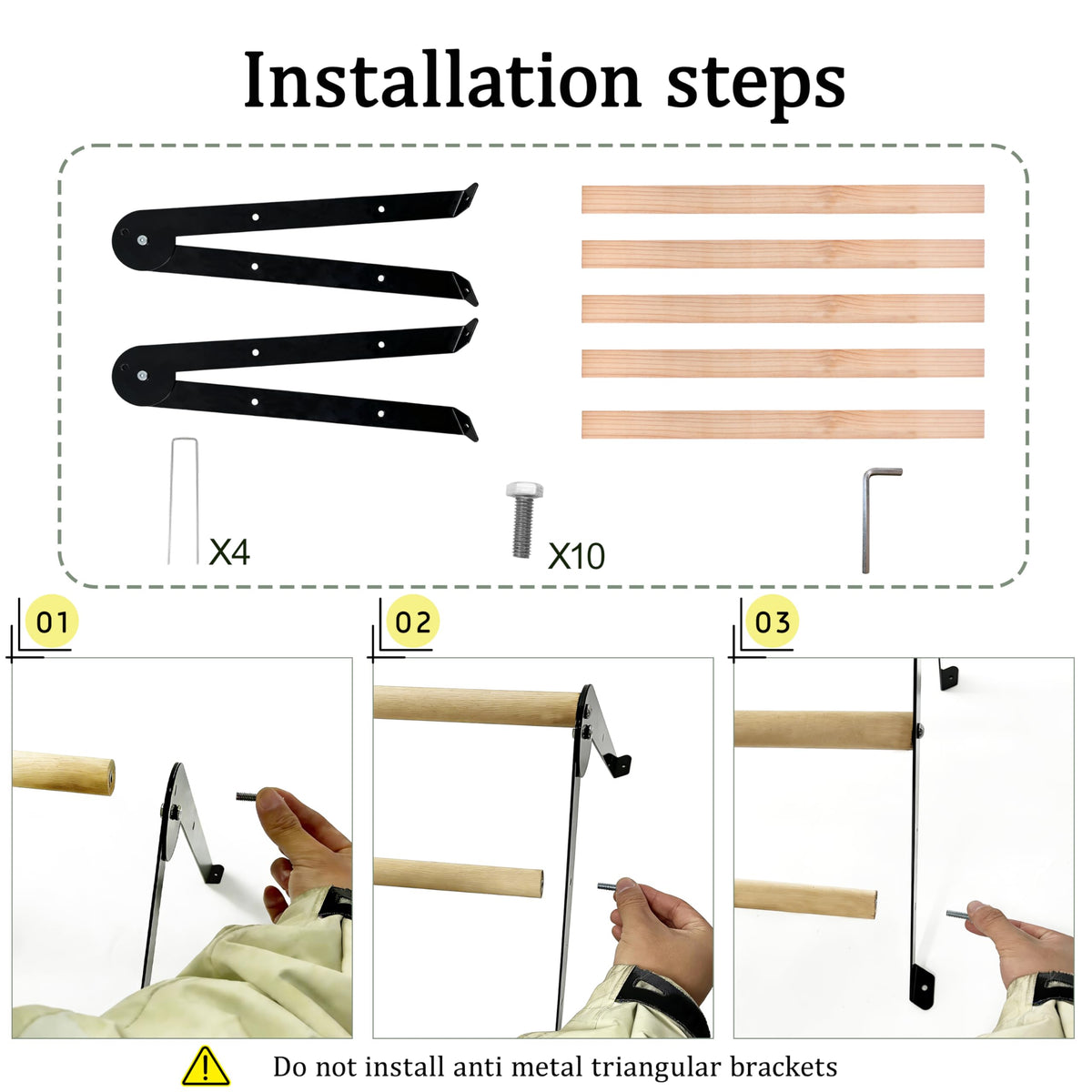 XCL Chicken Perch wood and metal frames, durable design.