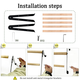 XCL Chicken Perch wood and metal frames, durable design.