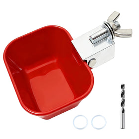 XCL Chicken Waterer Cups four-pack red for durable poultry hydration.