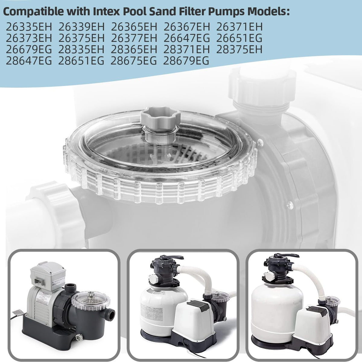 XCWT O-rings ensure tight seals between pump, filter housing, and valve.