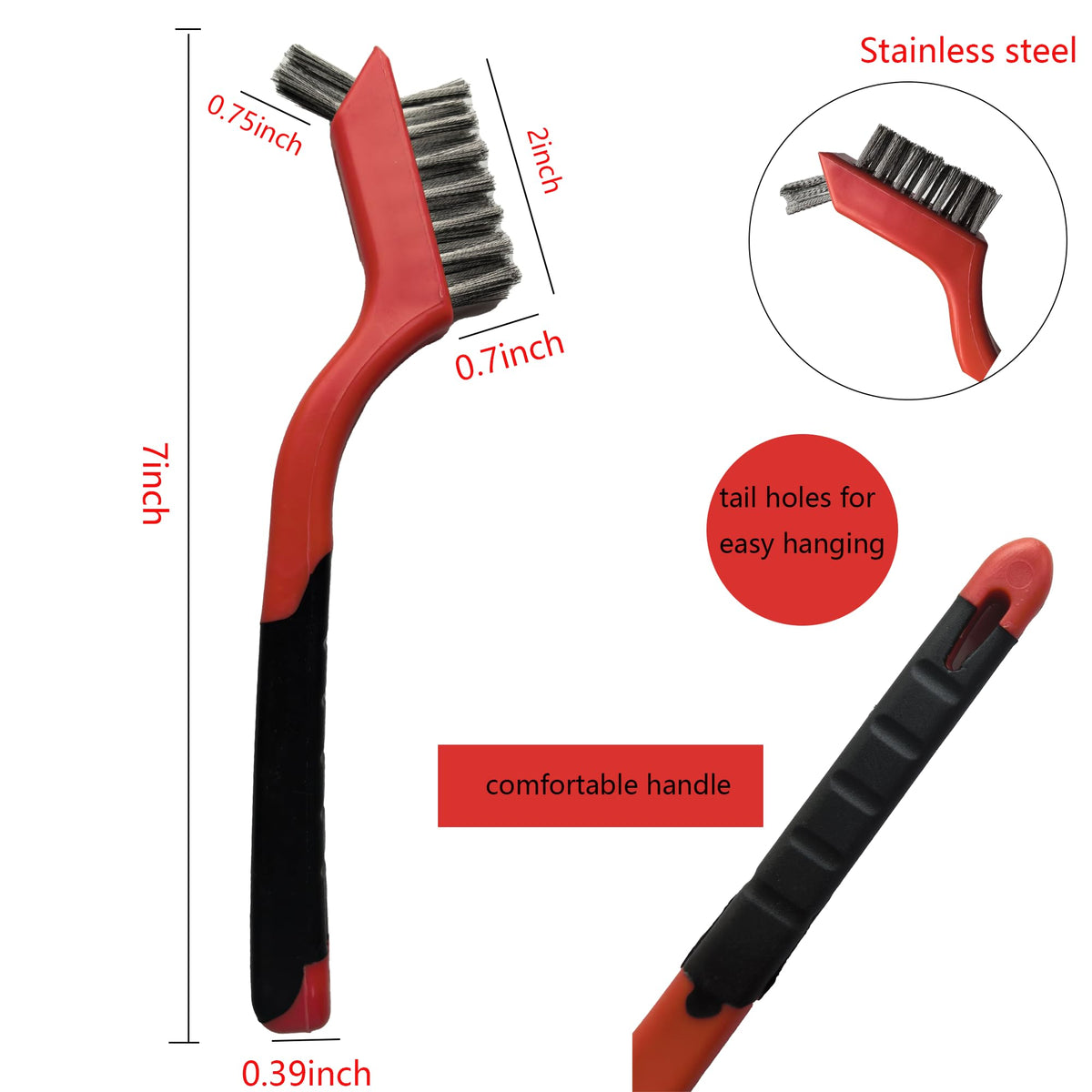 XDMTWLKJ stainless steel bristles tackle rust and grime effectively.