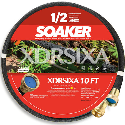 XDRSIXA half-inch heavy-duty soaker hose with uniform moisture along length