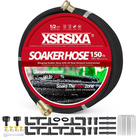 XDRSIXA 150ft soaker hose exterior view showing even garden irrigation