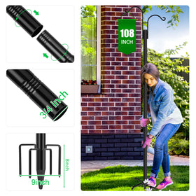 XDW-GIFTS five-prong base keeps the pole securely anchored in soil.