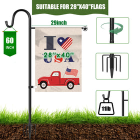 XDW-GIFTS flag pole holder with shepherd hook keeping flags secure outdoors
