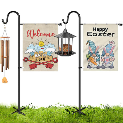 XDW-GIFTS garden flag stand 2-pack shown outdoors for sturdy flag display