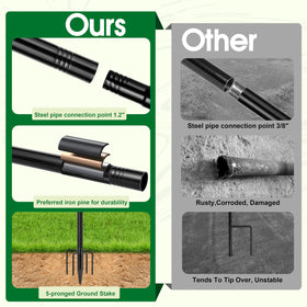 XDW-GIFTS ground stake flag post 60in installed in soil
