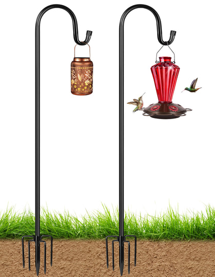XDW-GIFTS 60-inch shepherd hook for outdoor bird feeders.