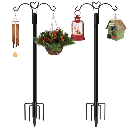 XDW-GIFTS shepherds hook outdoor 2-pack for garden display and space-saving hanging.