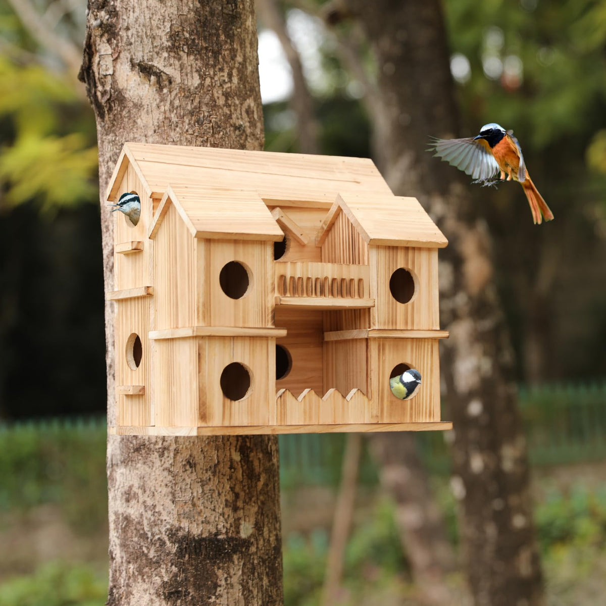 XDYGHH easy installation bird house mounted on fence for quick setup