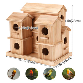 XDYGHH natural cedar bird house showing durable weather resistant construction