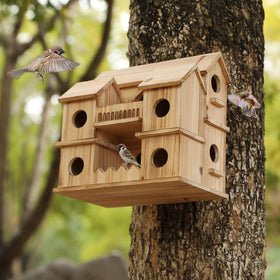 XDYGHH weather-resistant cedar bird house suitable for outdoor use