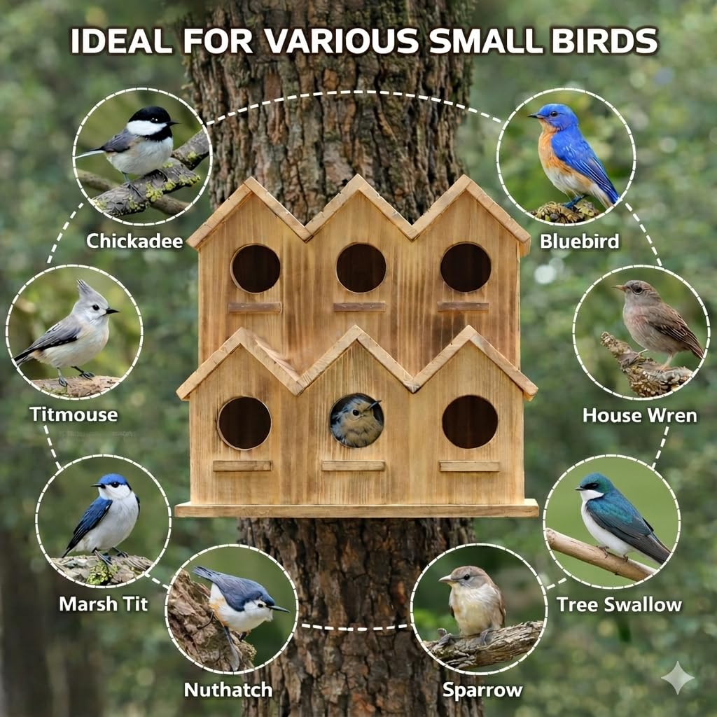XDYGHH wooden bird house hanging hook closeup highlighting installation