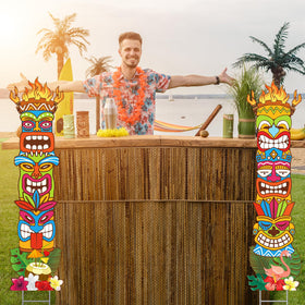 XEFINAL tiki yard sign garden display boosts luau ambiance.