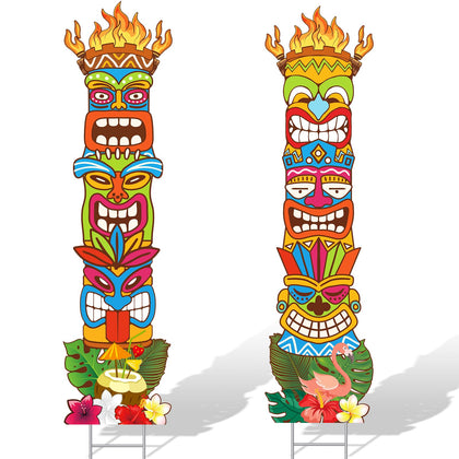 XEFINAL tiki yard sign decor for luau setups, large eye-catching display outdoors.