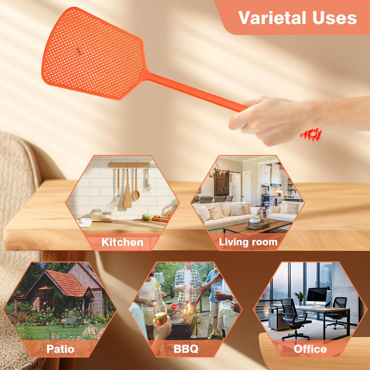 XEHAHOSH fly swatter hanging hole design for easy storage.