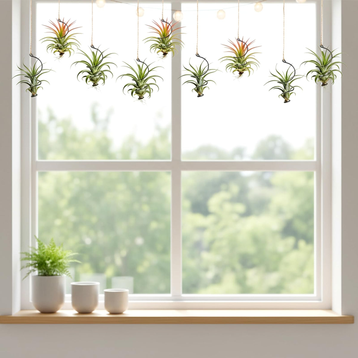 Xelsluthe Air Plants Live Holders complete kit with jute rope.