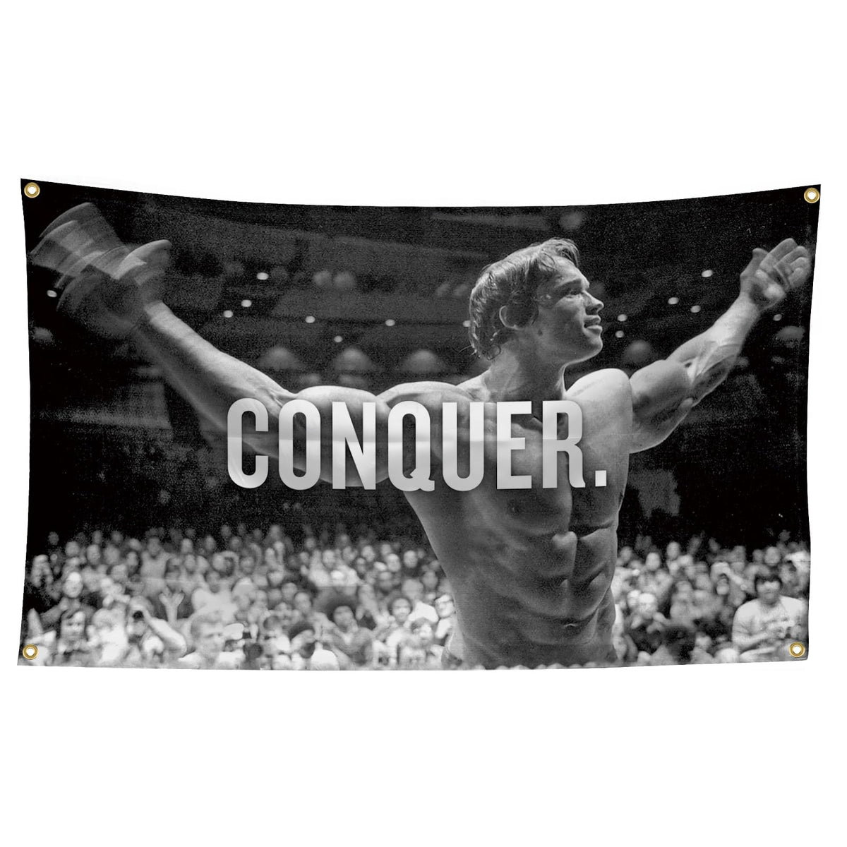 XEODE Arnold Schwarzenegger conquer flag 3x5 for bold wall decor and motivation