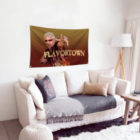 XEODE Flavortown flag with four brass grommets for durable hanging.