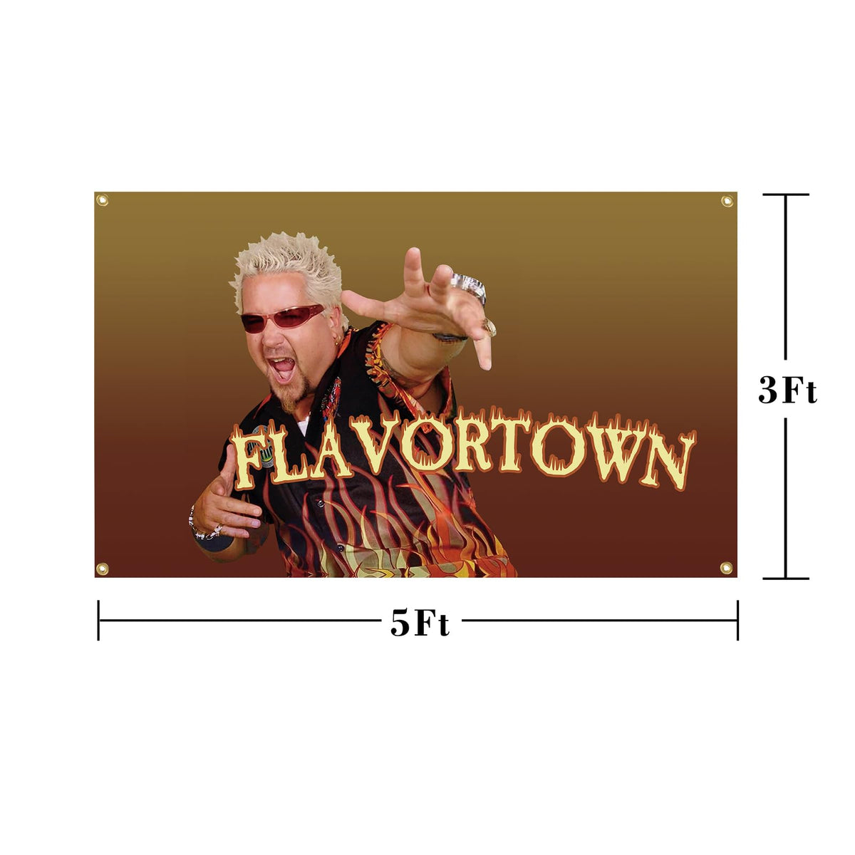 XEODE Flavortown flag dorm banner with brass grommets for easy hanging.