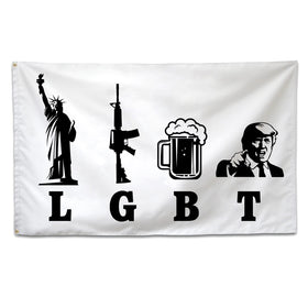 XEODE Liberty Guns Flag front view for outdoor display, vivid color and patriotic presence.