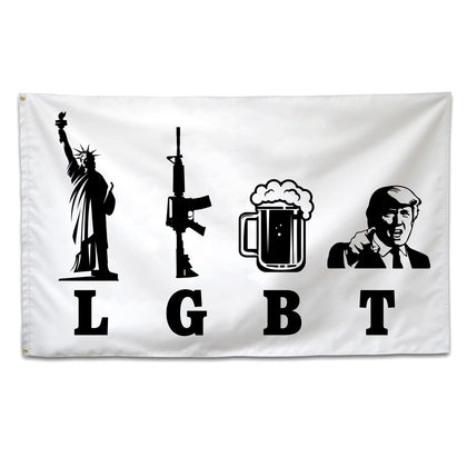 XEODE Liberty Guns Flag front view for outdoor display, vivid color and patriotic presence.