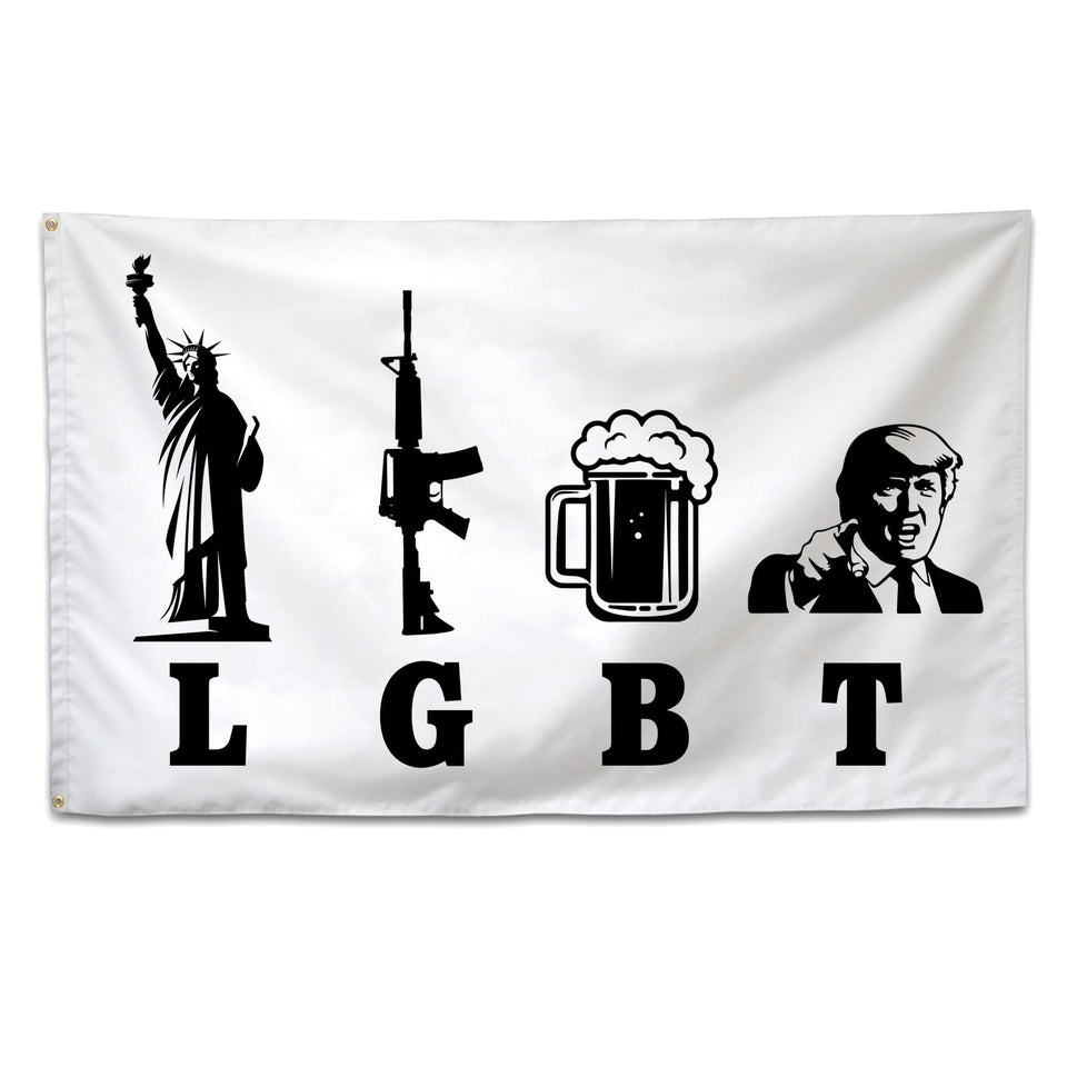 XEODE Liberty Guns Flag front view for outdoor display, vivid color and patriotic presence.